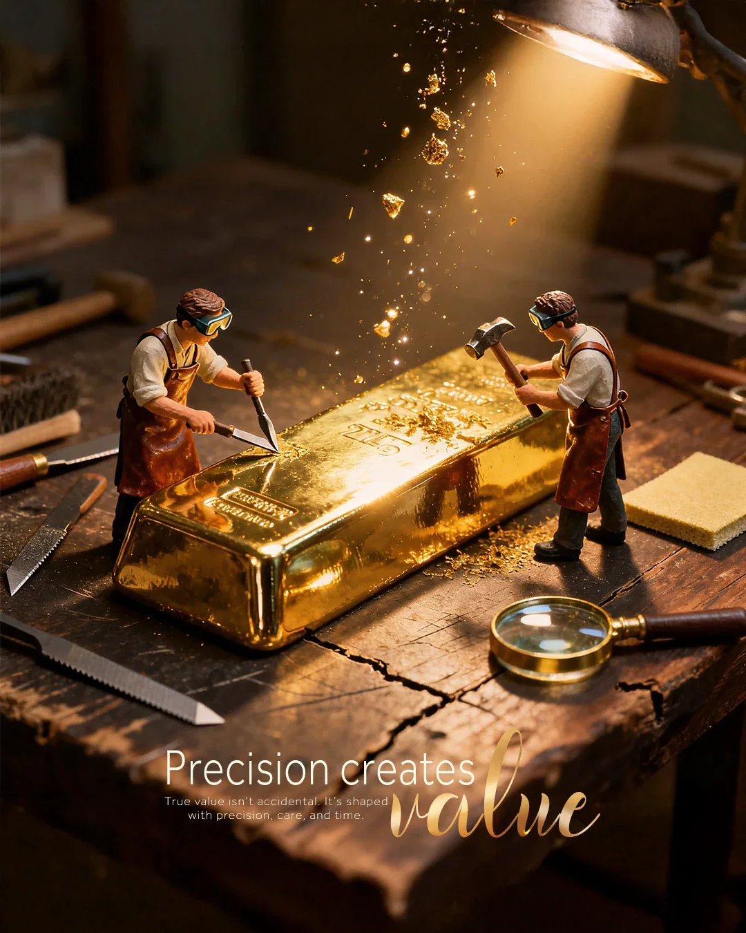 Dahab Masr advertisement with gold crafting scene